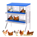Nidificatori Garvee per Galline con Sistema Egg Rollaway, Acciaio Zincato, Facile da Pulire, Ventilazione, Assemblaggio Senza Attrezzi, Fattoria Domestica - Blu