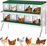 Cassette nido Garvee – Metallo, 10 scomparti con supporto, resistenti alle intemperie, 53,54"L x 16,93"W x 26,57"H - Verde
