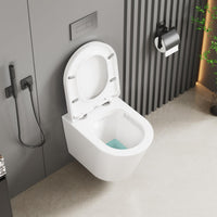 Garvee WC Sospeso Senza Bordo Di Scarico, Ceramica Resistente, Bagno Ospiti, 53 cm, Bianco
