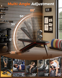 Panca pesi regolabile Garvee, inclinazione a 5 posizioni, per uso domestico, 660 libbre, struttura in acciaio, pieghevole, imbottita, antiscivolo, salvaspazio