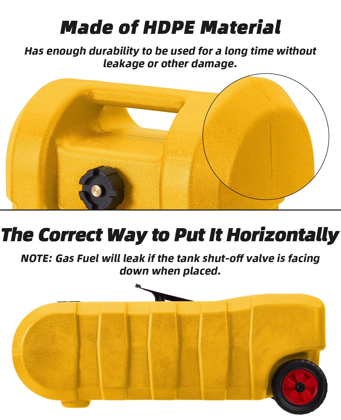 Tanica di benzina Garvee da 15 galloni in HDPE per auto e barche - Gialla con pompa manuale e ugello di spegnimento automatico