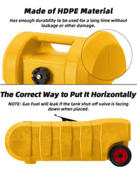 Tanica di benzina Garvee da 15 galloni in HDPE per auto e barche - Gialla con pompa manuale e ugello di spegnimento automatico