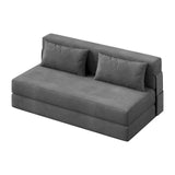 Divano letto e poltrona letto 4 in 1 Garvee, versatile e confortevole, in velluto a coste grigio scuro, per soggiorno e camera degli ospiti