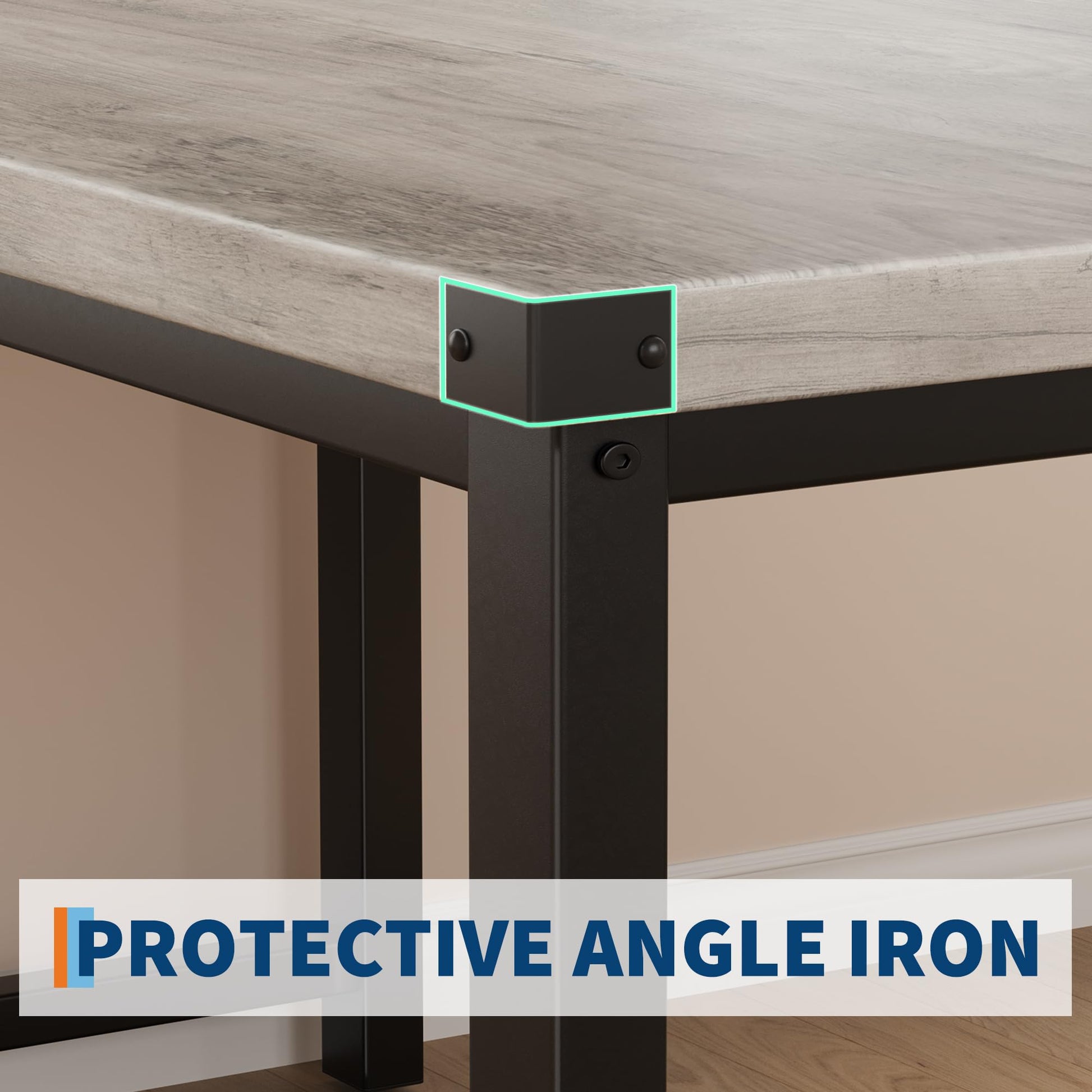Set da pranzo Garvee per 4 persone con tavolo, seduta imbottite e panca, legno MDF, robusto, salvaspazio, facile da pulire, piccoli appartamenti