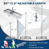 Rastrello Livellatore Prato Garvee per Festa del Papà - Acciaio Resistente, Impugnatura Gomma, Manico Telescopico 3 Pezzi Regolabile per Giardino e Campo da Golf