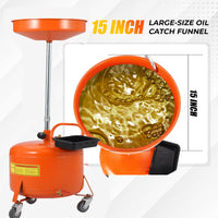 Garvee, vasca di raccolta dell'olio da 20 galloni con regolazione dell'altezza, ruote a 360° da 38 a 65 pollici, acciaio verniciato a polvere, anti-perdita, officina e garage