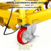 Tavolo elevatore Garvee da 28,4 pollici – Regolazione manuale dell'altezza, capacità di carico di 500 libbre, dimensioni 28" x 18", nero e giallo per officine e magazzini.