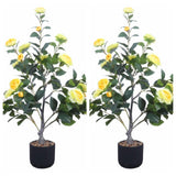 Albero di camelia artificiale Garvee da 3 piedi con fiori realistici per uso interno ed esterno, bassa manutenzione, durevole, verde - verde
