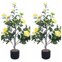 Albero di camelia artificiale Garvee da 3 piedi con fiori realistici per uso interno ed esterno, bassa manutenzione, durevole, verde