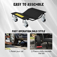 Set di carrelli per auto Garvee, 4 pezzi, acciaio resistente, capacità di sollevamento 6000 libbre, nero, per garage e officina