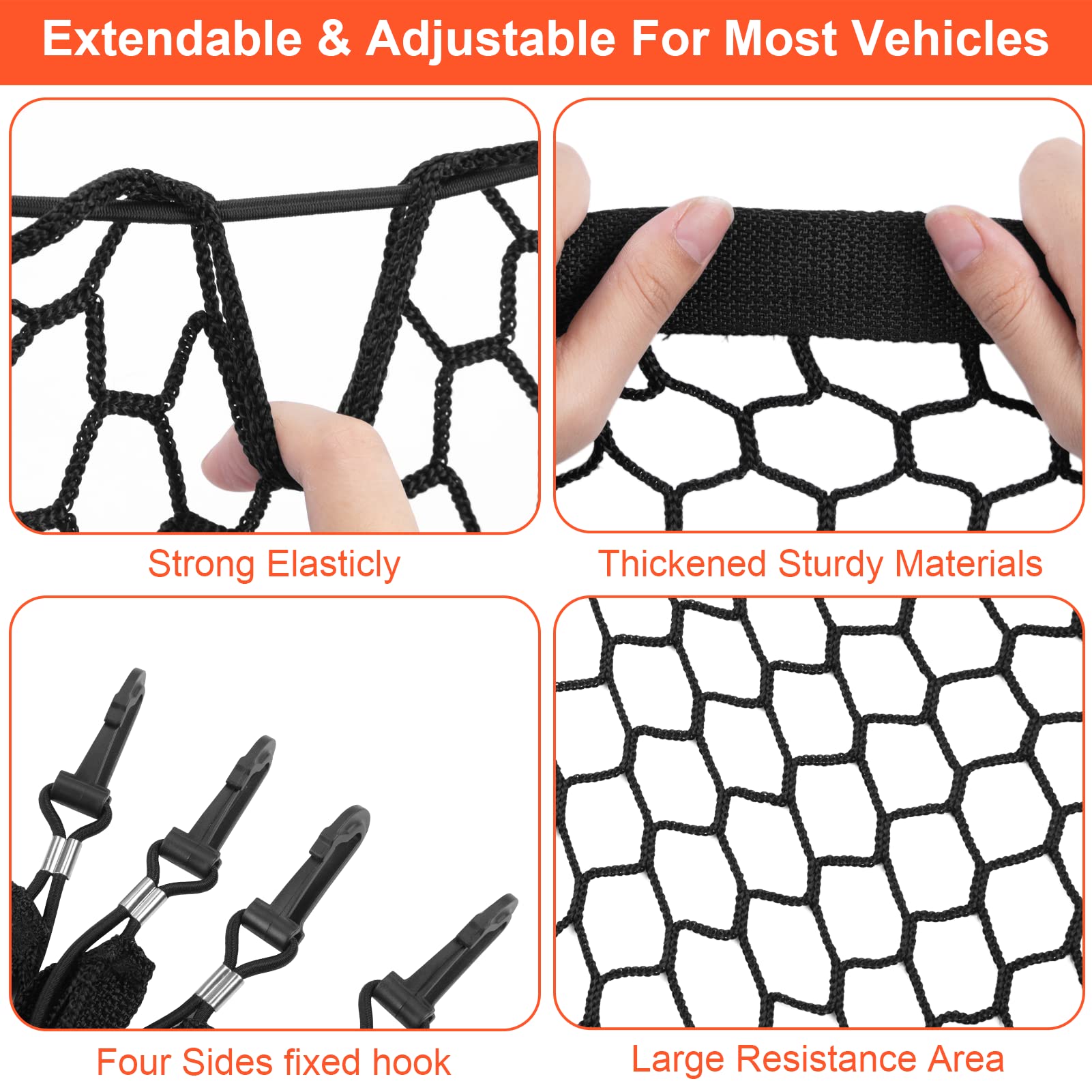 Garvee Hundegitter Auto Kofferraum 130x90cm Elastico Poliestere Universale SUV Van LKW Nero
