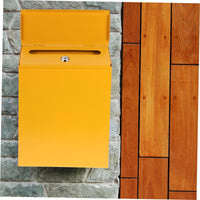 Cassetta postale Garvee con serratura a chiave, in metallo, da parete, per porta d'ingresso, ufficio, area esterna, 21,5x6x29 cm, giallo