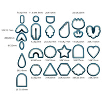 Frese per argilla in polimero Garvee, 24 pezzi, mini utensili per scultura, plastica, blu, per modellare l'argilla, orecchini fai da te