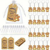 Garvee 18 etichette regalo decorative con grazioso motivo a orsetto per feste di compleanno, matrimoni, 18 pezzi, multicolore