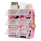 Garvee Armadio Zapatero Modulare 6 Compartimenti Resina Ecologica per Corridoio e Camera da Letto 85x34x94 cm Vari Colori - Rosa
