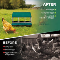 Nido per galline Garvee a 3 fori, in metallo, antiruggine, vassoio rimovibile, per fattoria e giardino