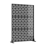 Garvee Schermo Privacy in Metallo 188x120 cm con Supporto - Pannelli Decorativi Esterni - Design Chevron Nero - Acciaio Verniciato Antiruggine - Per Giardino e Balcone - Nero 4