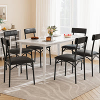 Set di 2 sedie da pranzo Garvee, in similpelle, ergonomiche, robuste, in MDF e acciaio, per cucina e appartamento, 47 cm di lunghezza x 43 cm di larghezza x 85 cm di altezza, nere