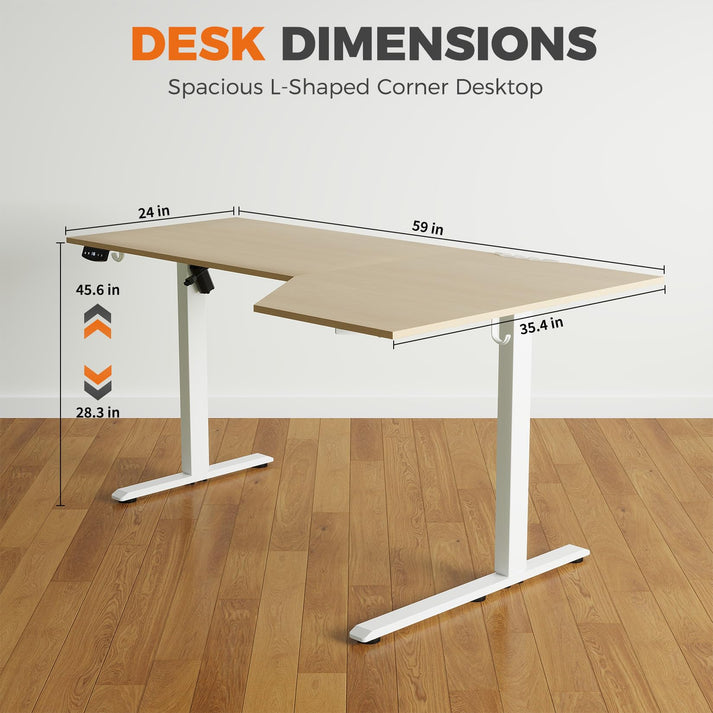 Dimensioni scrivania elettrica a L 150 x 90 cm