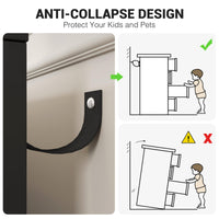 Cassettiera moderna Garvee a 6 cassetti con contenitore, in legno MDF, maniglie dorate per camera da letto e soggiorno, nera, versatile