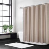 Garvee Hotel Luxus Flachs Leinen Duschvorhang Mit Haken Für Badezimmer 220x200 cm Taupe - Caffè leggero
