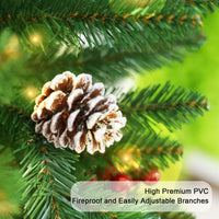 Set di alberi di Natale Garvee, 4 pezzi con illuminazione a LED - 2 alberi da 120 cm, ghirlanda e ghirlanda per decorazioni festive