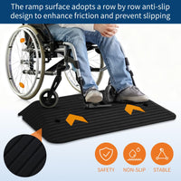 Rampa di soglia in gomma Garvee da 3,5", capacità di carico di 33.000 libbre, antiscivolo, portatile, robusta per sedie a rotelle e scooter, uso versatile, 35,5" L x 21" W x 3,5" H, nera