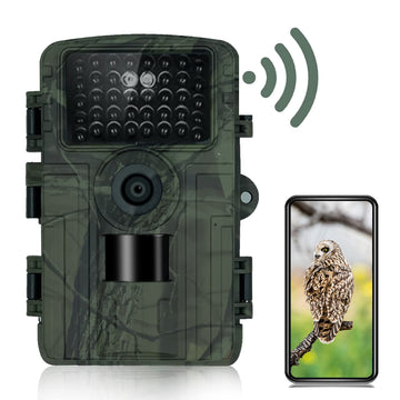 Garvee Wildlife Camera 32MP 1080P WiFi IP66 Impermeabile Wildlife Camera per Caccia all'aperto Visione Notturna Nero