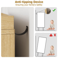 Scarpiera in rattan Garvee con 3 cassetti a scomparsa e ripiani regolabili a 4 livelli per corridoio e ingresso, rovere, grande