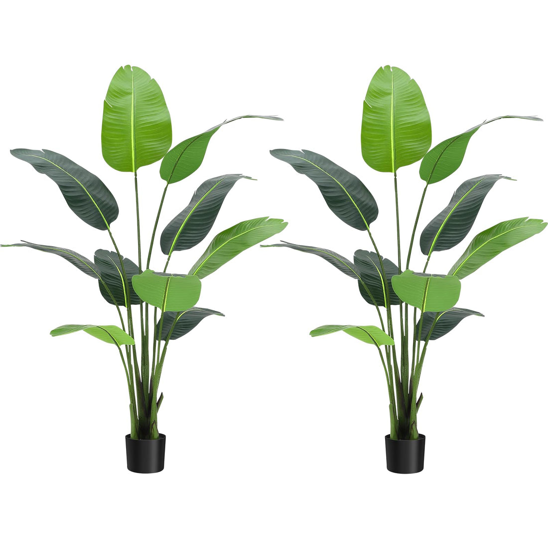 Garvee Pianta artificiale Uccello del Paradiso 5 piedi Plastica resistente ai raggi UV per interni/esterni Foglie realistiche Verde