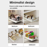 Cassetto telescopico Garvee, cassetto estensibile, organizer per mobili da cucina, 20 cm L x 43 cm P x 7 cm A, nero, senza fori o chiodi.