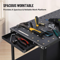 Tavolo da saldatura Garvee 36"x19" in acciaio con capacità di carico di 1200 libbre e piedini regolabili per industria e fai da te