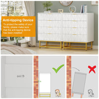 Cassettiera Garvee a 4 cassetti con ampio spazio di archiviazione, legno MDF, gambe in metallo dorato per camera da letto e corridoio, moderna, robusta, antigraffio