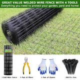 Garvee Rete Metallica Nera 16 Gauge 2x8cm 7.3x18.3m, Acciaio Zincato, Resistente e Rinforzata per Recinzioni e Coop, Nero, Dimensioni 7.3x18.3m