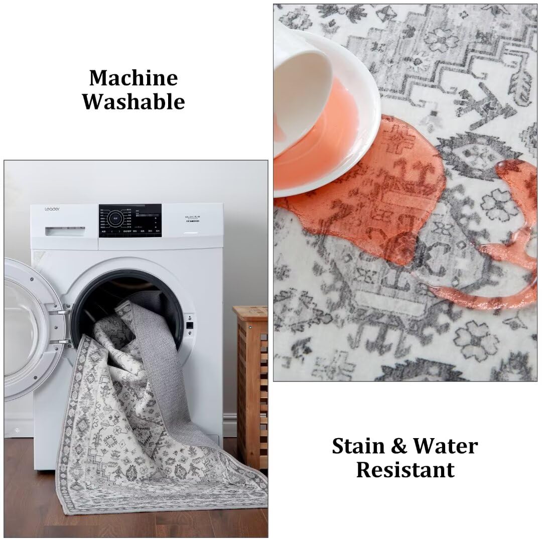 Garvee Vintage Läufer Teppich Orientalisches Design Kurzflor Pflegeleicht Waschbar Rutschfest Für Wohnzimmer Schlafzimmer Flur Küche