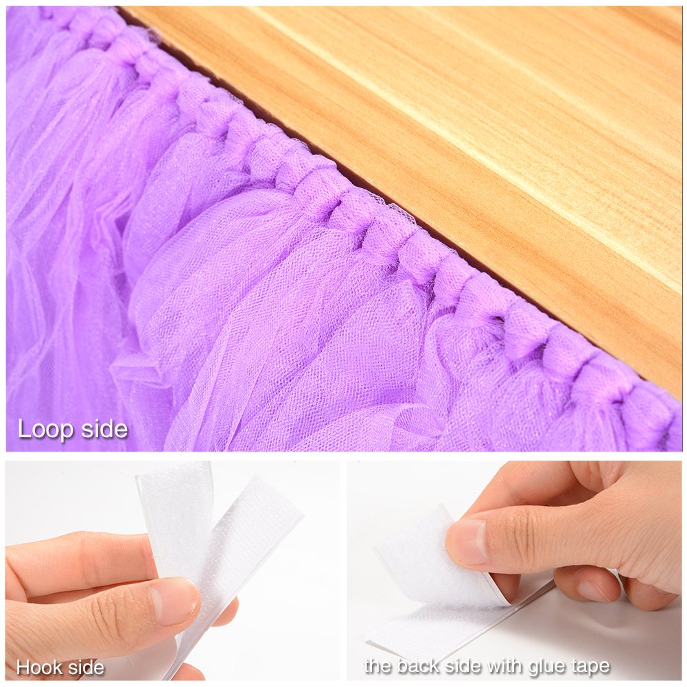 Gonna da tavolo in tulle lilla Garvee – Elastica e soffice, per tavoli rettangolari o rotondi, ideale per matrimoni, baby shower, compleanni e decorazioni per feste