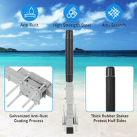 Barre di guida per rimorchi per barche Garvee in acciaio zincato, regolabili, antiruggine, con rulli imbottiti per barche da sci e da pesca, resistenti, blu navy