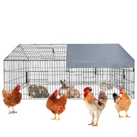 Pollaio in metallo Garvee Large – 218 × 101 × 101 cm, antiruggine, copertura impermeabile e chiusura sicura della porta per giardino e fattoria