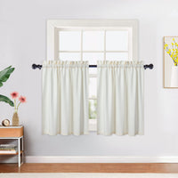 Garvee Tende da caffè corte impermeabili in PVC per cucina e bagno, 2 x 30x91,4 cm, semitrasparenti, texture in rilievo