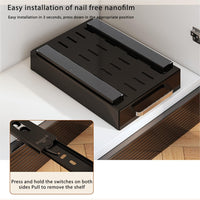 Garvee Set da 2 pezzi per porta scorrevole, per cucina e bagno, plastica robusta, salvaspazio, nero