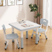 Garvee Set tavolo e 2 sedie per bambini, Graffiti, altezza regolabile, robusto, multifunzionale, per giocare e mangiare