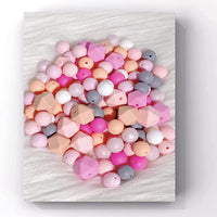 Set di perline in silicone Garvee da 95 pezzi, colori assortiti, con 80 perline rotonde (15 mm) e 15 perline poligonali (17 mm) per gioielli fai da te e portachiavi, con cavo da 2 m