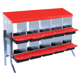 Garvee Scatola Nidificazione Pollame 10 Fori con Supporto e Vassoio Raccolta Uova, Design Ventilato, Resistente, Facile Pulizia, Piccoli Allevamenti, Cortili - Rosso