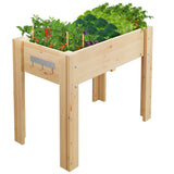 Garvee Letto Da Giardino Rialzato In Legno Di Abete Naturale, Struttura Rinforzata, Design Ergonomico, 34x18x30IN, Per Orto E Balcone, Rivestimento Incluso - Varnish
