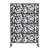 Garvee Schermo Privacy Esterno in Metallo Nero 180x117 cm Antiruggine Divisorio per Patio e Giardino Design Geometrico Facile Installazione Resistente Intemperie