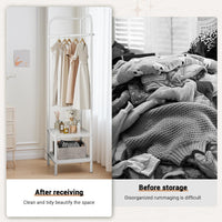 Appendiabiti angolare Garvee, in metallo, salvaspazio, antiruggine, con ripiani per corridoio e camera da letto, moderno, nero