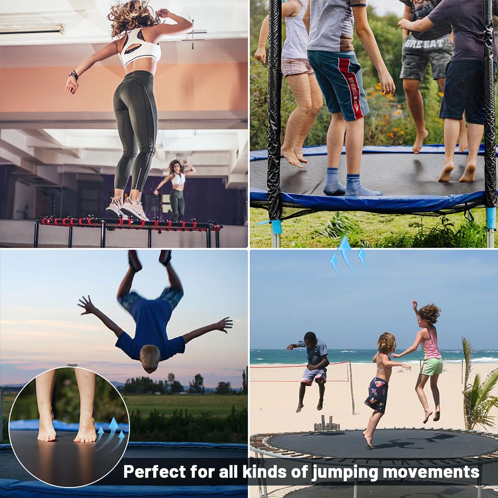 Telo da salto per trampolino Garvee Ø 306 cm con 56 occhielli, ganci a T, telo di ricambio per trampolino per bambini, rotondo, resistente a tutte le intemperie