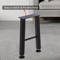 Gambe per tavolo in metallo a forma di X Garvee, altezza 16 pollici, acciaio, verniciatura a polvere nera, stabili e durevoli, fai da te e per interni/esterni