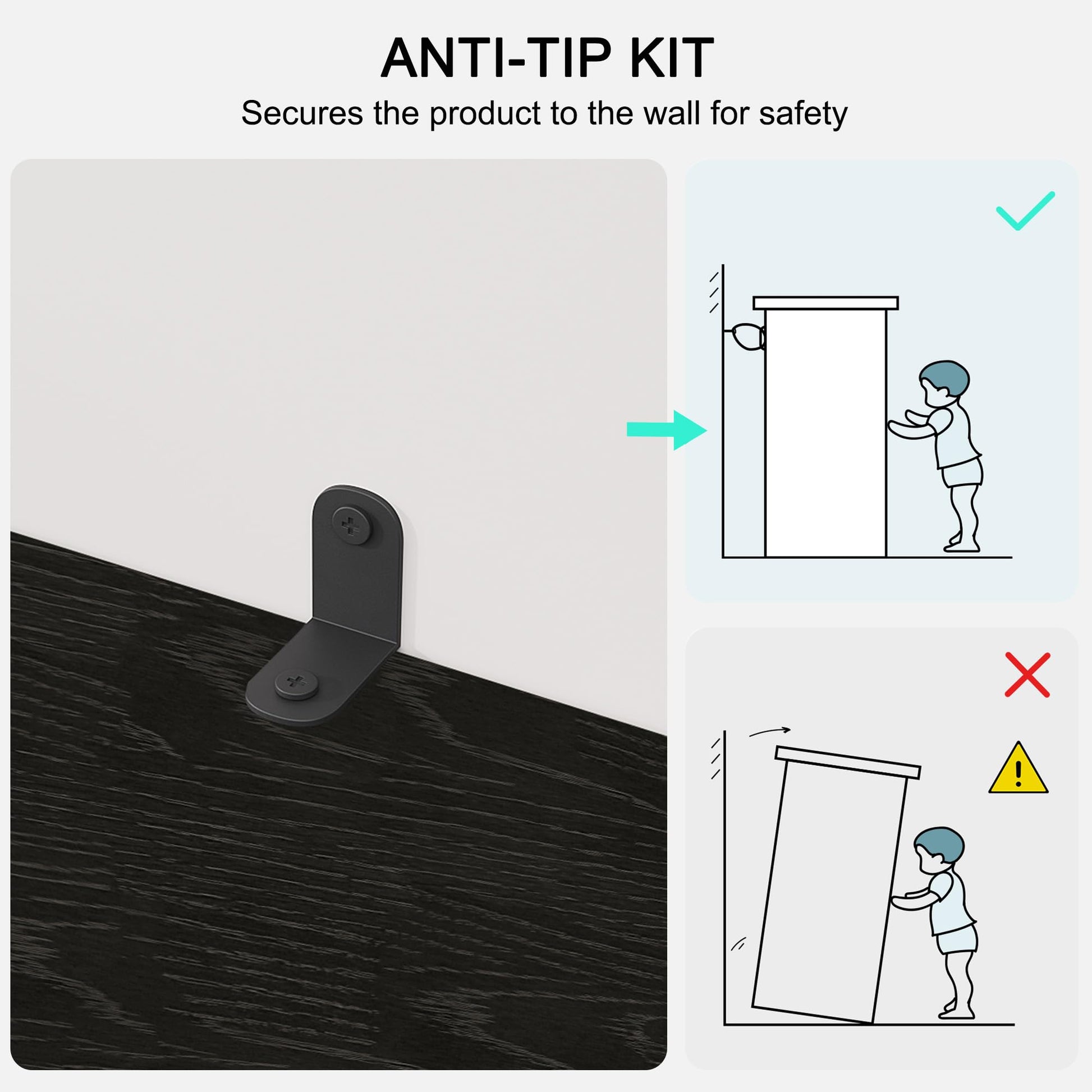 Libreria Garvee Farmhouse con ante, 5 ripiani, ampio spazio di archiviazione, legno MDF, soggiorno, ufficio, 30,5 cm di profondità x 62,2 cm di larghezza x 170,7 cm di altezza