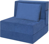 Materasso Pieghevole Garvee 183x71x15cm Blu Navy - Corduroy - Comfort Ergonomico - Portatile & Salvaspazio - Per Ospiti & Campeggio - Blau